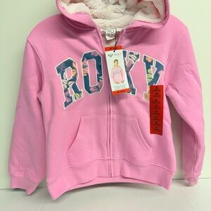 Roxy Floral Logo Pink Hoodie for Kids